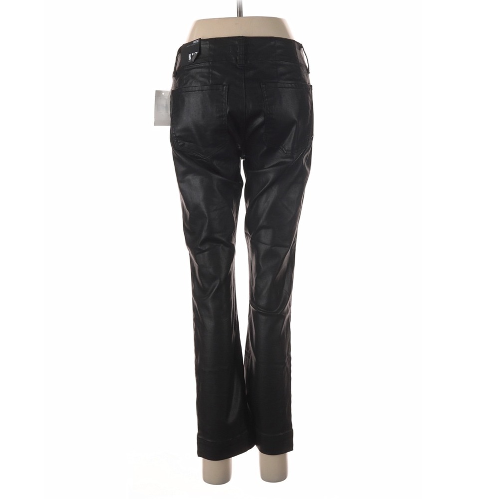 Kut from the Kloth Reese Straight Leg Pants Womens 6P Black Coated Ankle NEW - Picture 2 of 5